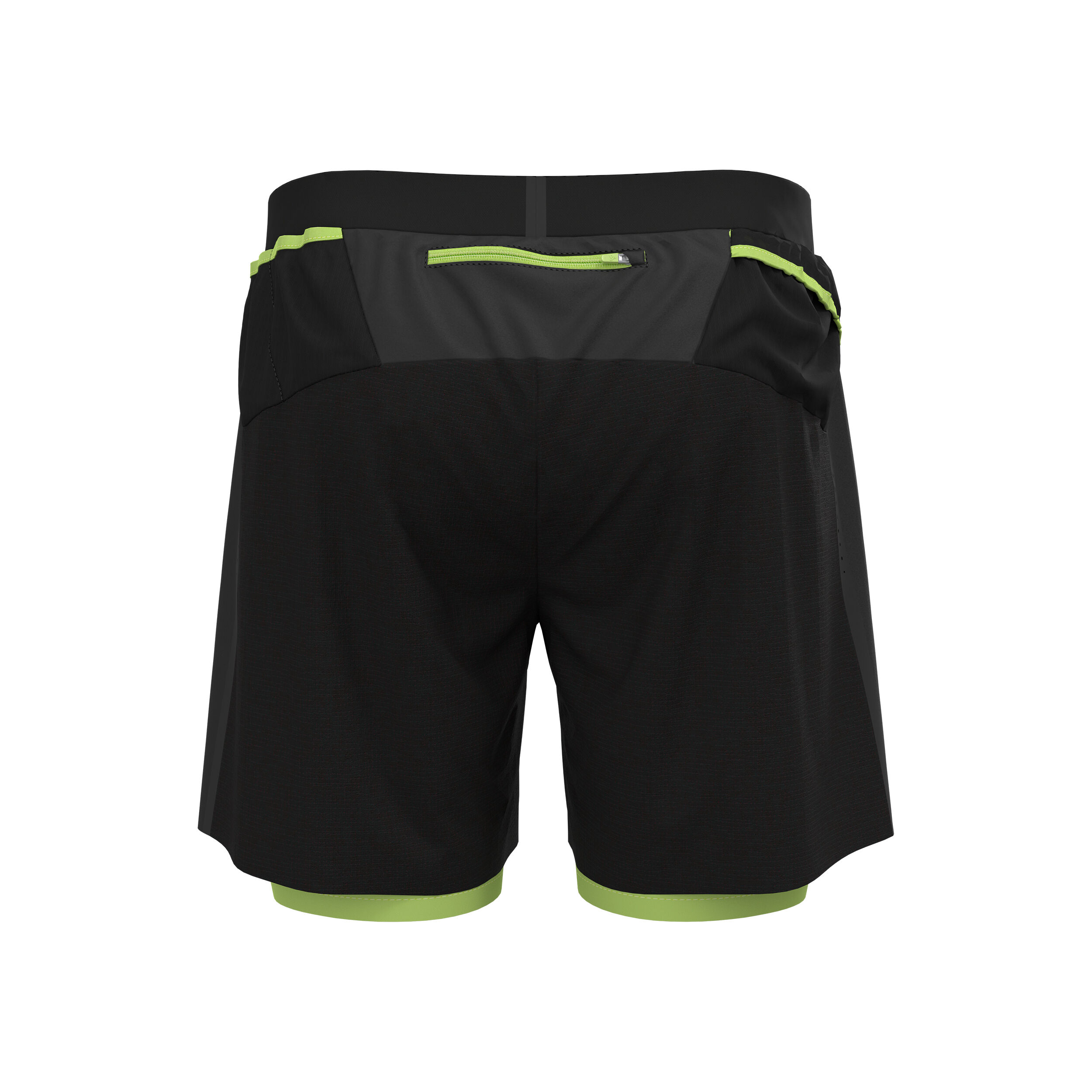 X-Alp Trail 6inch 2in1 Laufshorts Herren - Schwarz, Hellgrün