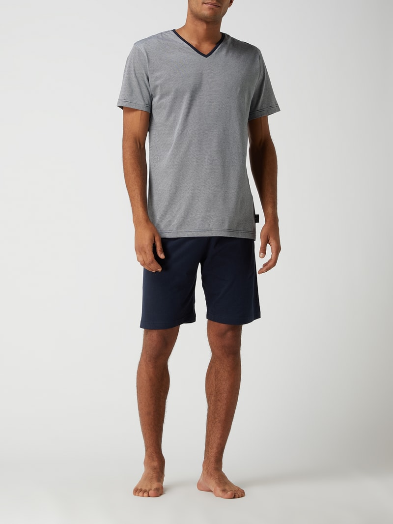 Pyjama aus Baumwolle in marineblau