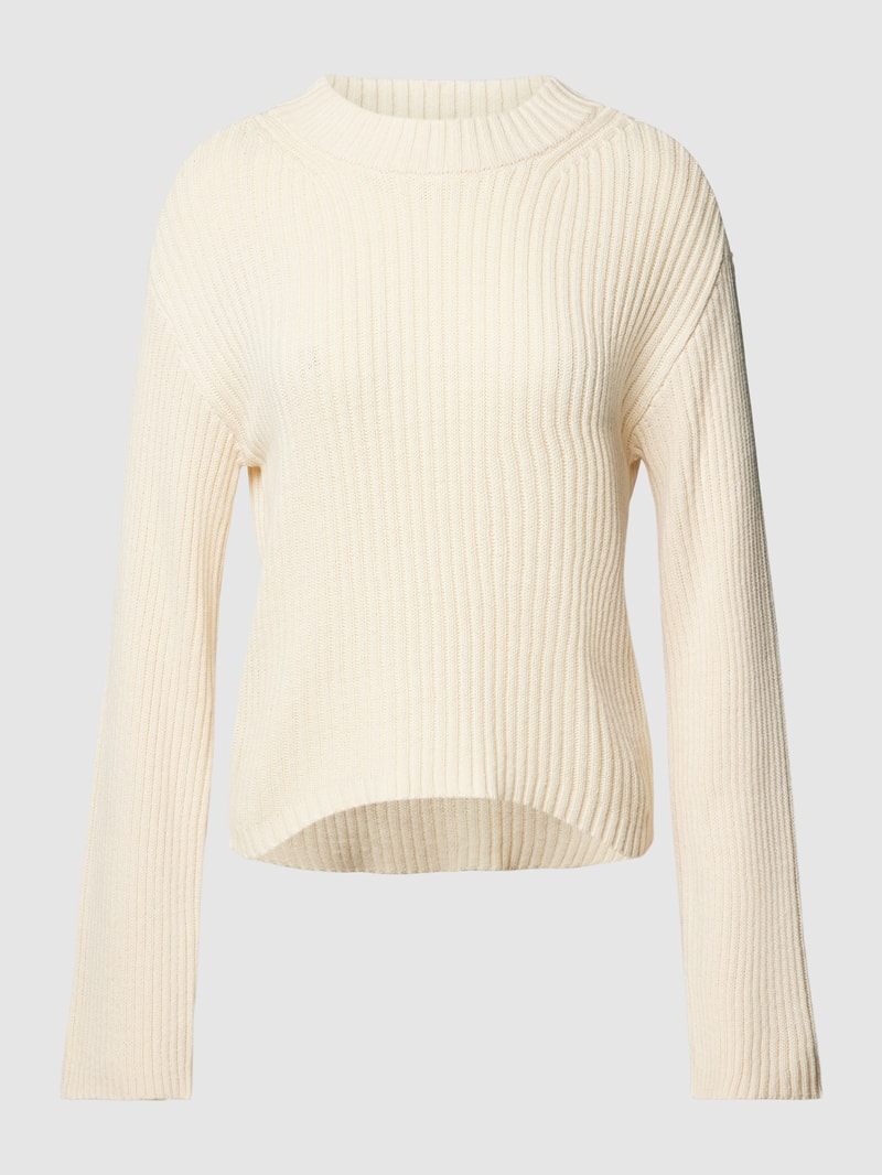 Strickpullover in Ripp-Optik Modell 'HILDE' in beige