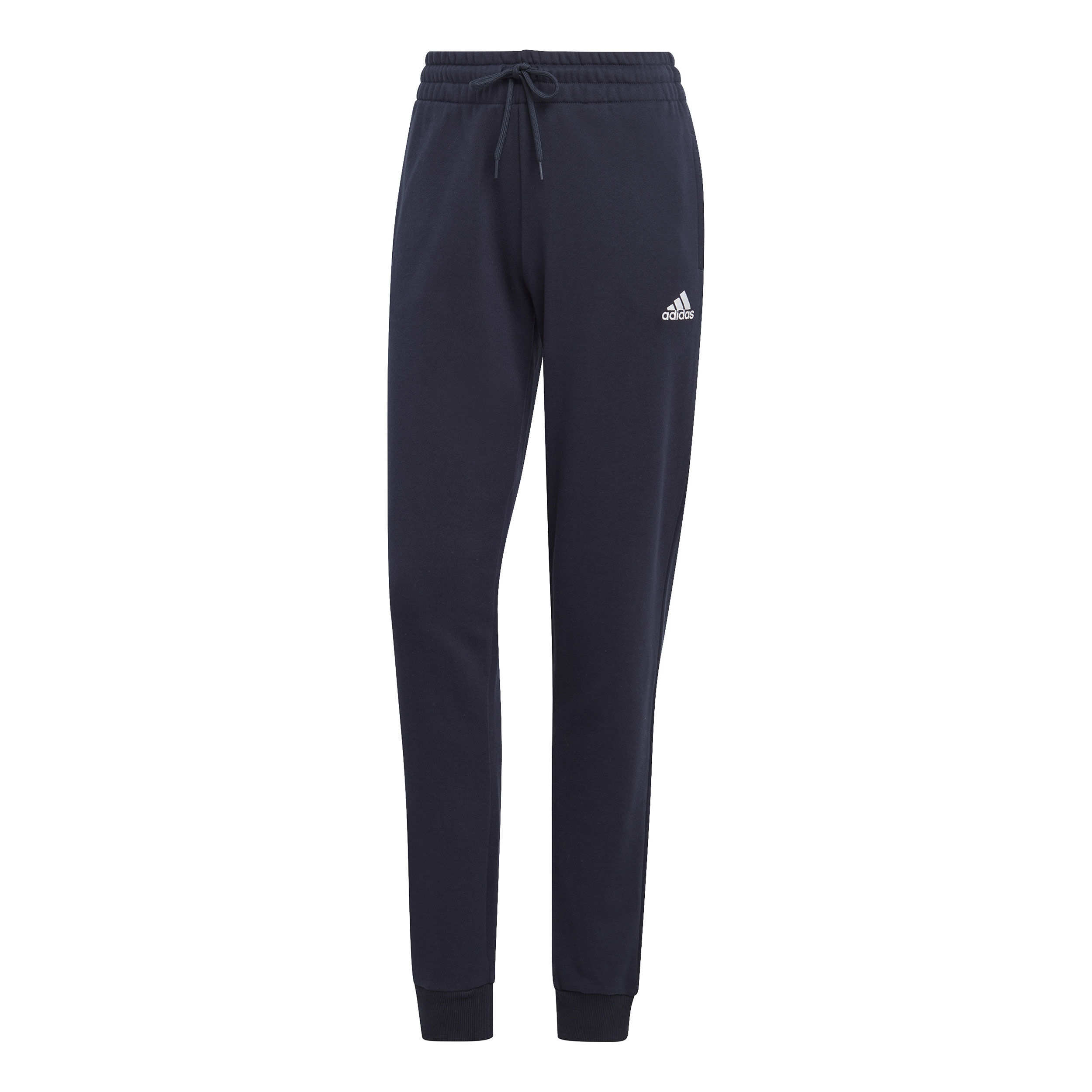 Essentials Linear French Terry Cuffed Trainingshose Damen - Dunkelblau, Weiß