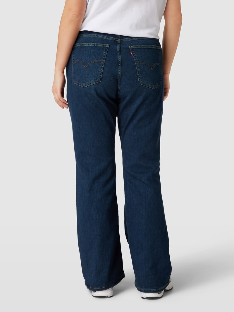 PLUS SIZE Flared Cut Jeans mit Label-Patch Modell '726' in dunkelblau