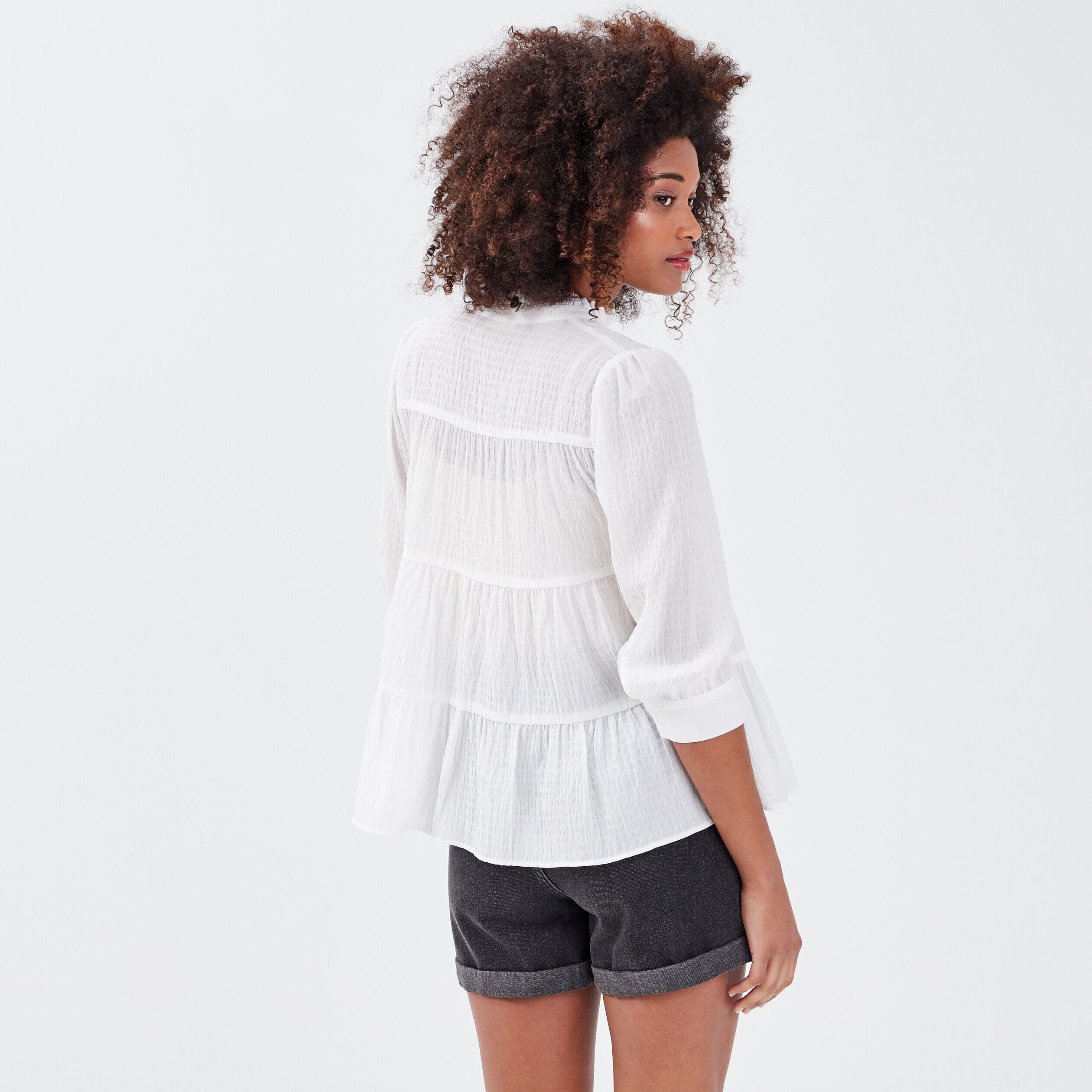 Blouse manches 3/4 ecru femme | Cache Cache