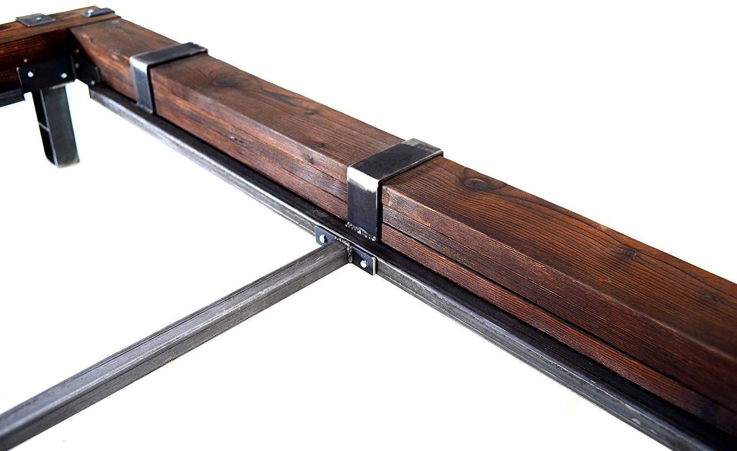 CHYRKA Massivholzbett Massivholzbett LL LEMBERG Balkenbett Doppelbett Loft Vintage Industrie Design Handmade Holz Metall