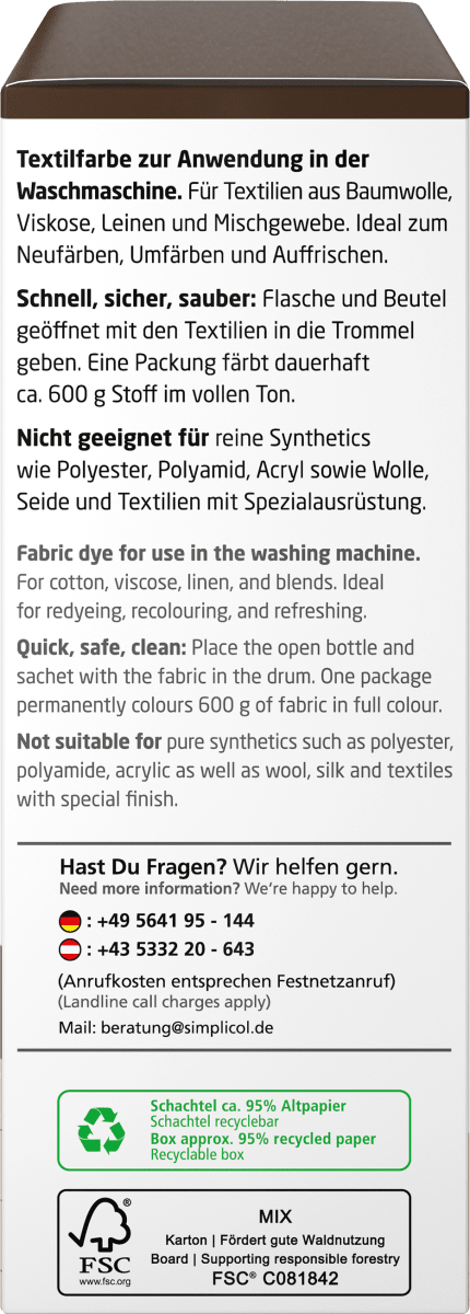 Textilfarbe intensiv Espresso- Braun, 1 St