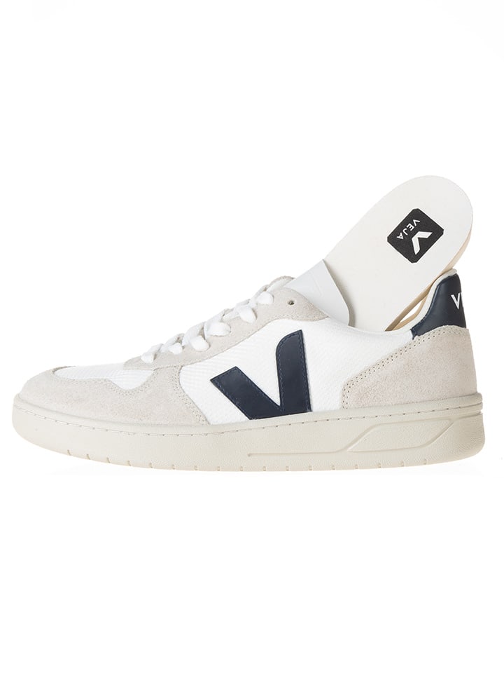 Veja Leder-Sneakers in Weiß/ Beige günstig kaufen
