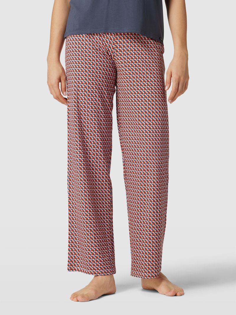Pyjama-Hose mit Allover-Muster in orange