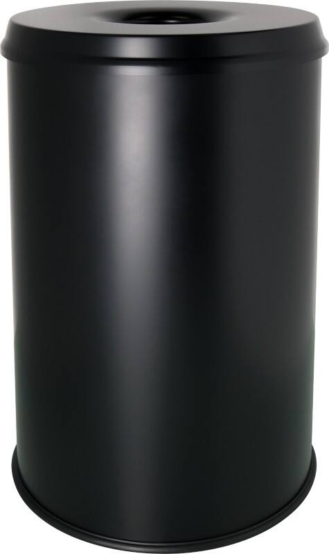 helit Sicherheitspapierkorb Pulverbeschichteter Stahl Schwarz 32 cm x 50,5 cm
