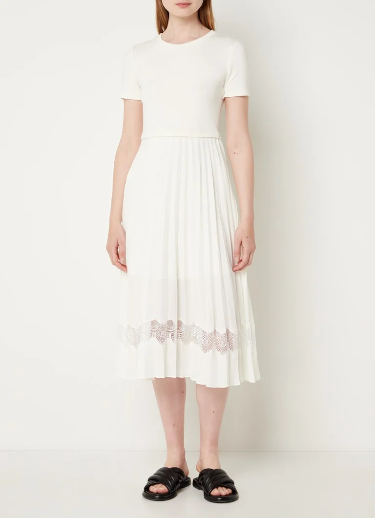 Claudie Pierlot Teli 2-in-1 midi dress with openwork detail