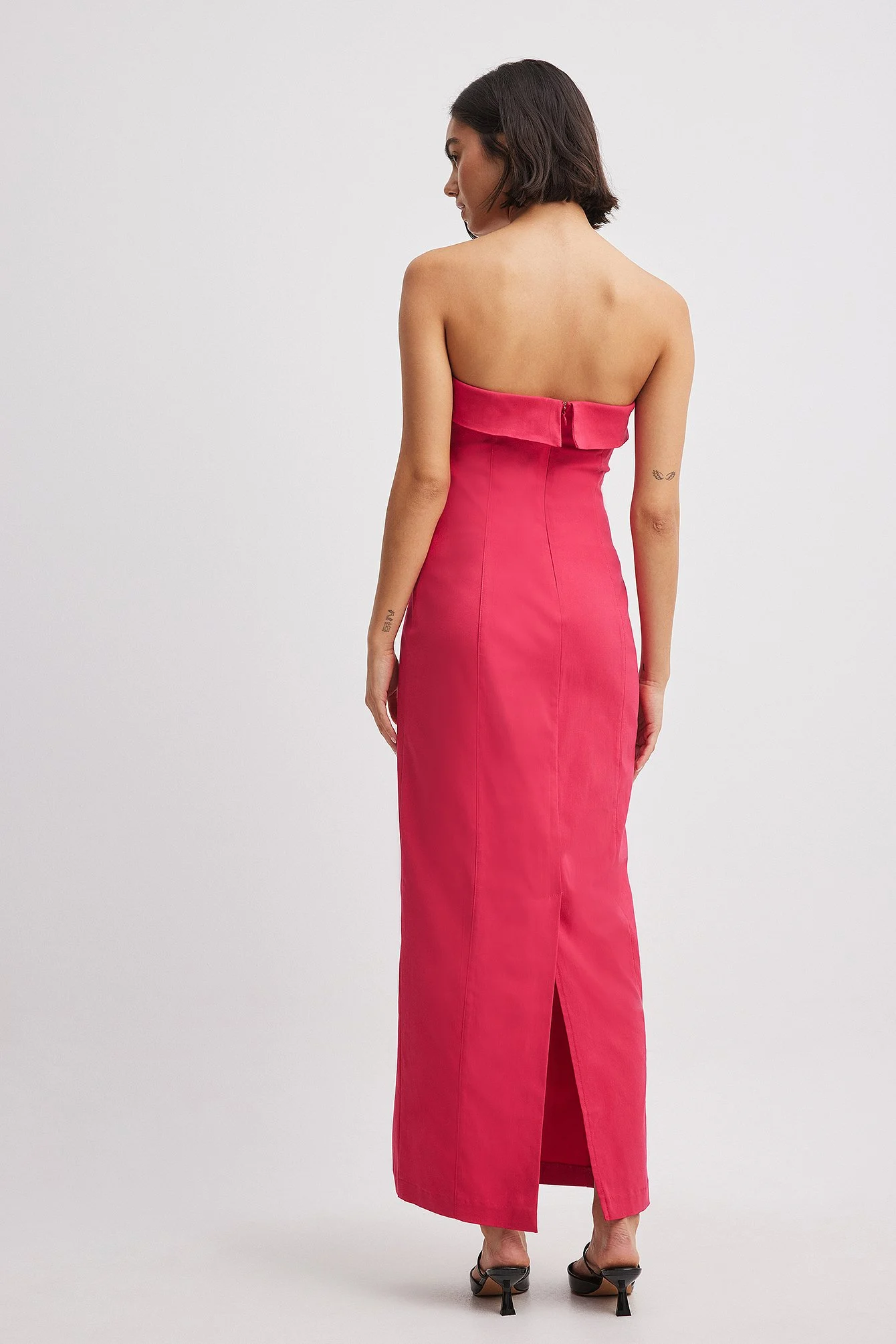 Bandeau-Maxikleid mit Faltnahtdetail