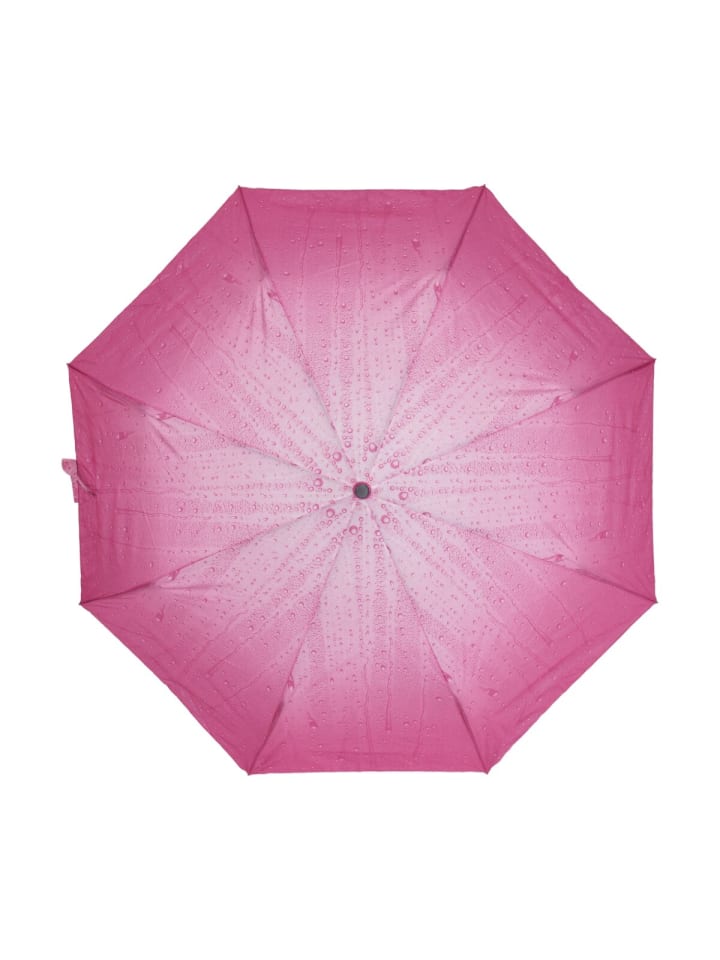 COFI 1453 Teleskop Taschenschirm mit Schutzhülle ø100 cm mit Tropfenmotiv in Pink günstig kaufen onesize