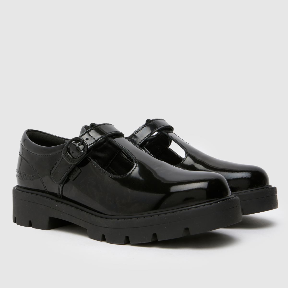Kickers svarta kori t-bar flickor juniorskor