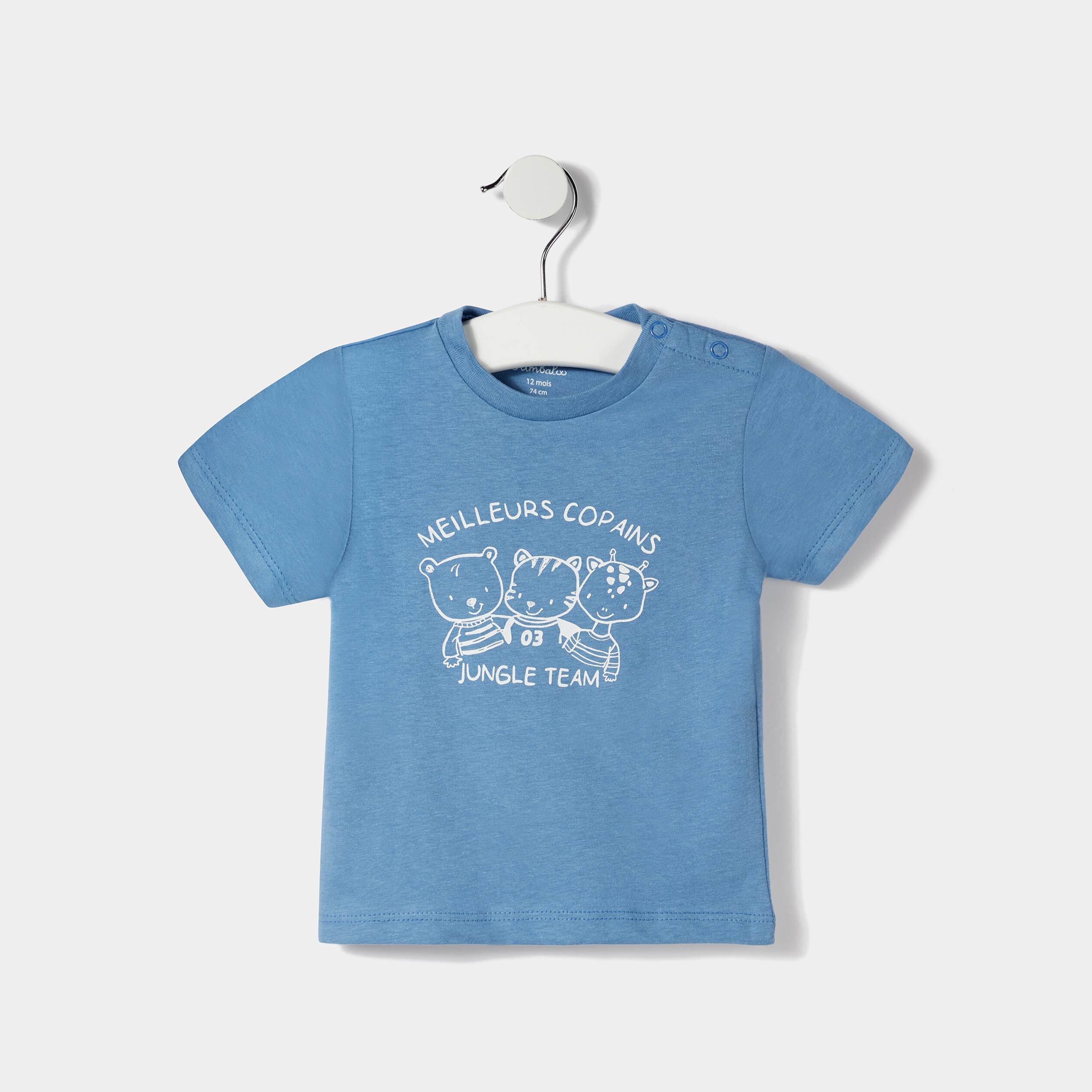 T-shirt manches courtes bleu bébé garçon | La Halle