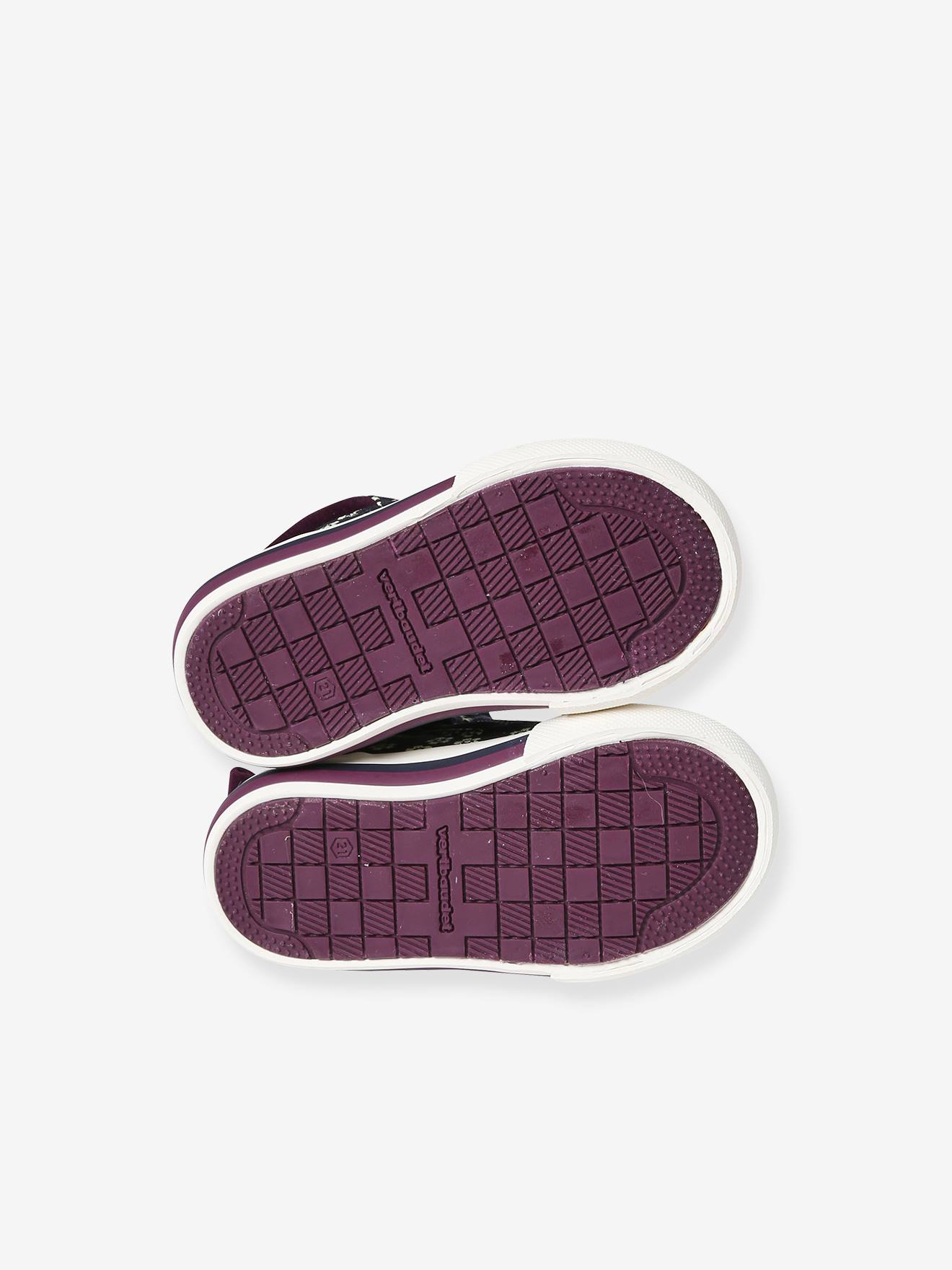 Vertbaudet Hohe Baby Schnürsneakers mit Reißverschluss - violett bedruckt