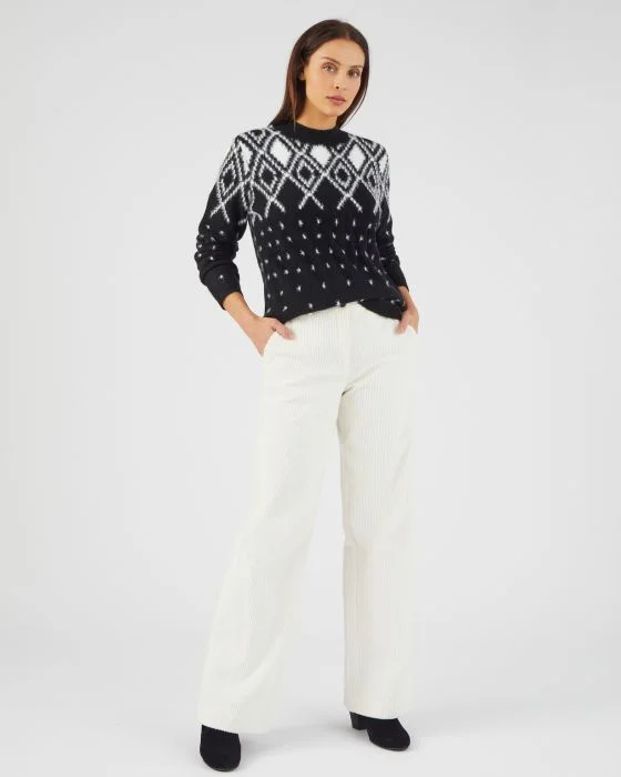 Pull maille poilue jacquard Thermolactyl