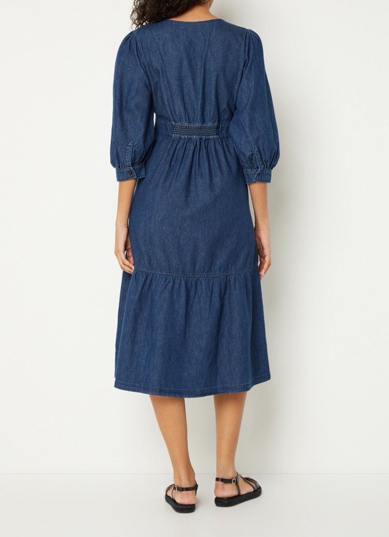 ba&sh Limi abito chemisier midi in chambray