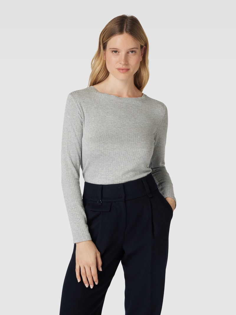 Strickpullover mit Strukturmuster Modell 'Sulikko' in hellgrau meliert