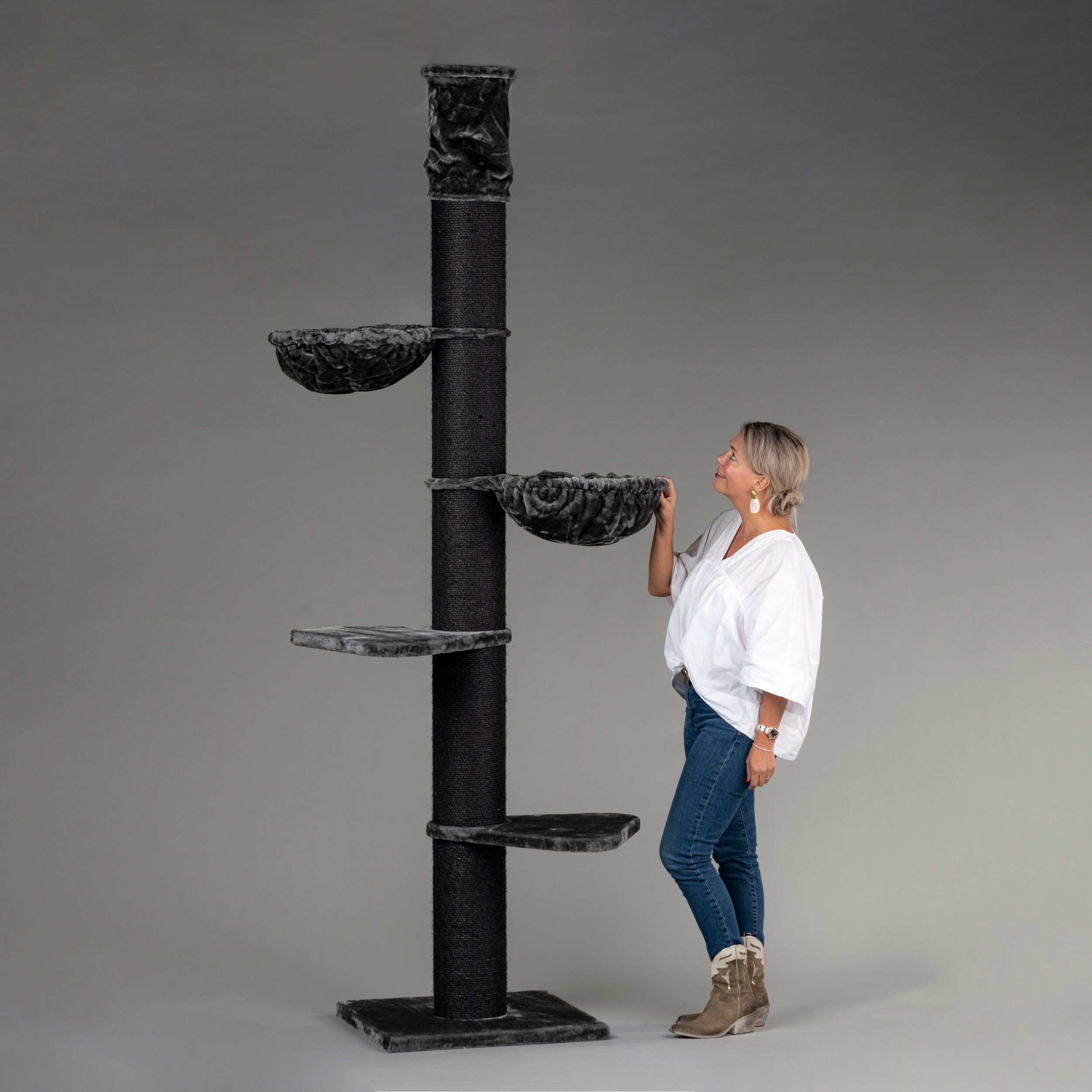 RHR Quality Kratzbäume RHR Quality Kratzbaum Maine Coon Tower anthrazit/ schwarz