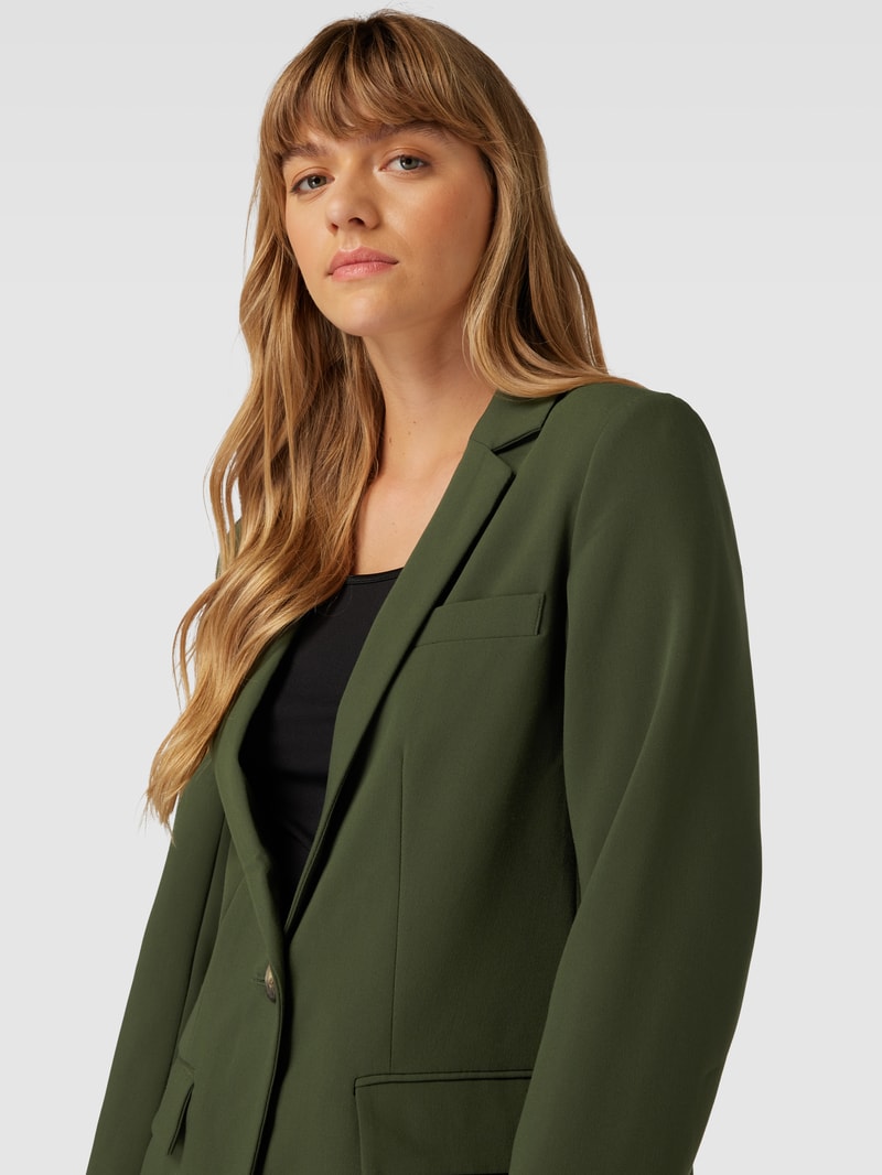 Blazer mit Reverskragen Modell 'Sigrid' in olivgrün