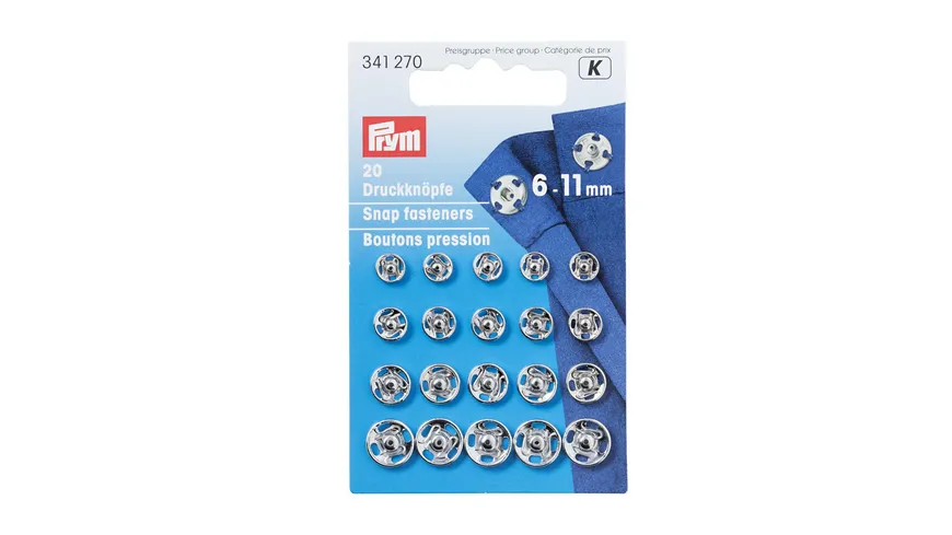 Prym Annähdruckknöpfe 6-11 mm silber