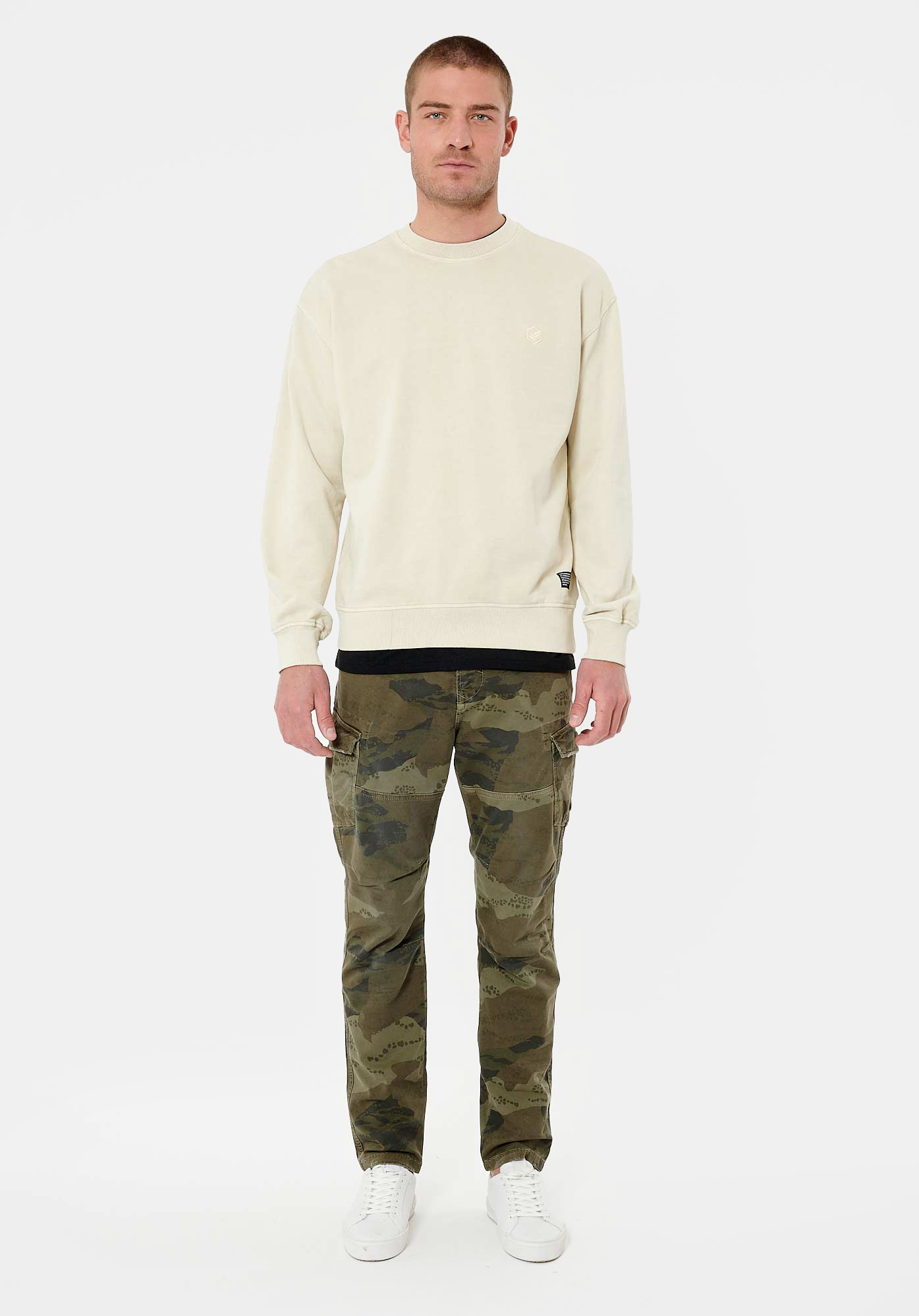 CREW   Sweat beige Homme en 100% coton