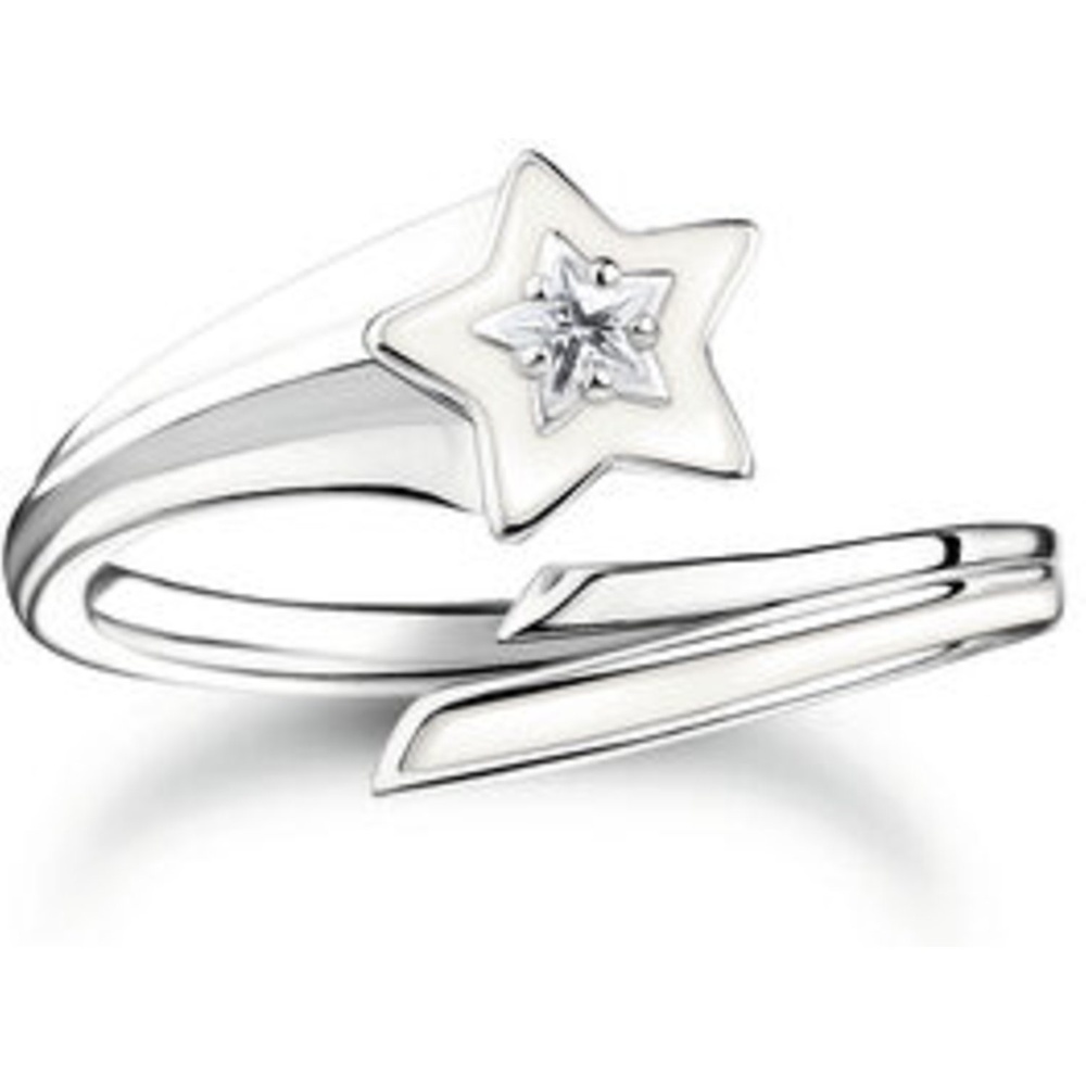 Thomas Sabo Bague pour femme Argent, Émail argent, blanche Bague
