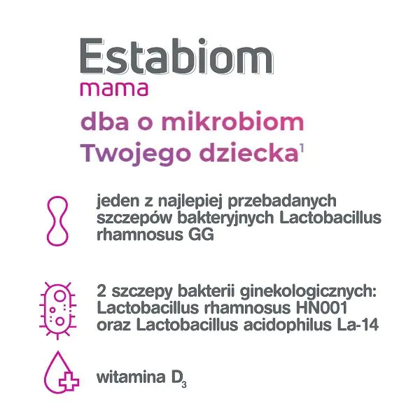 „Estabiom Mama“, preparatas moterims, ypač nėštumo ir žindymo laikotarpiu, kapsulės