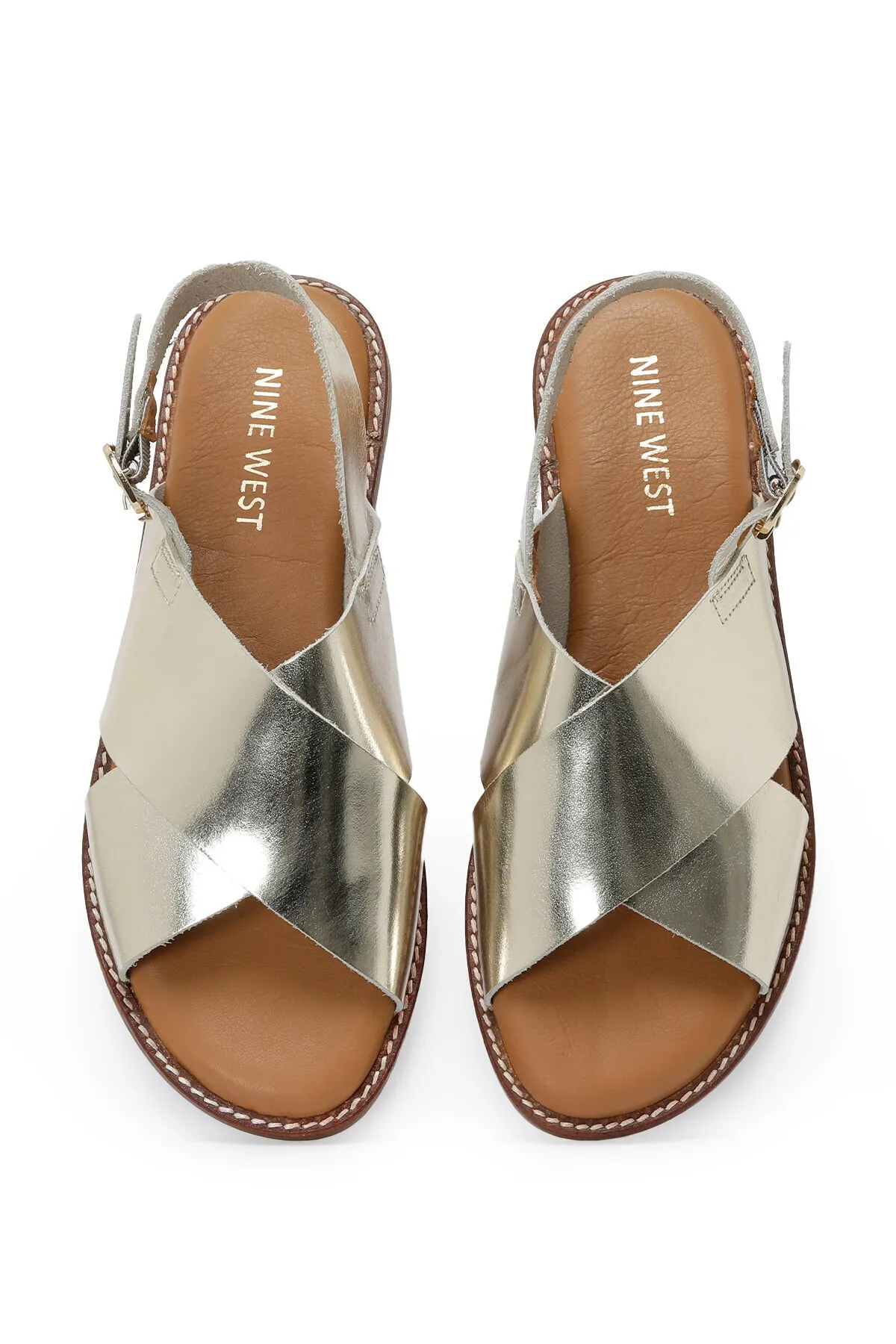 Nine West  OJUSTY 3FX Gold Damen Flache Sandalen