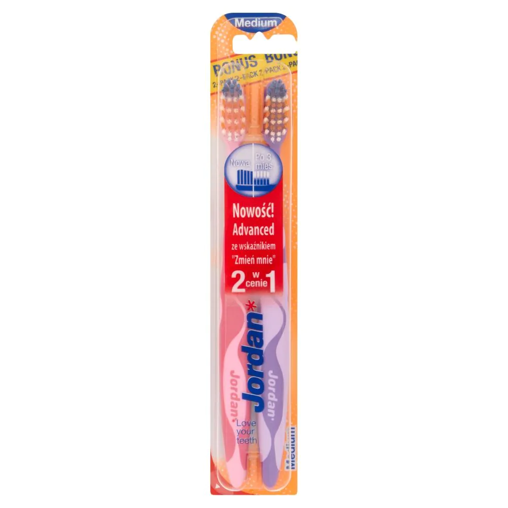 Jordan Advanced Change Me Tandbørste Medium 2-pak