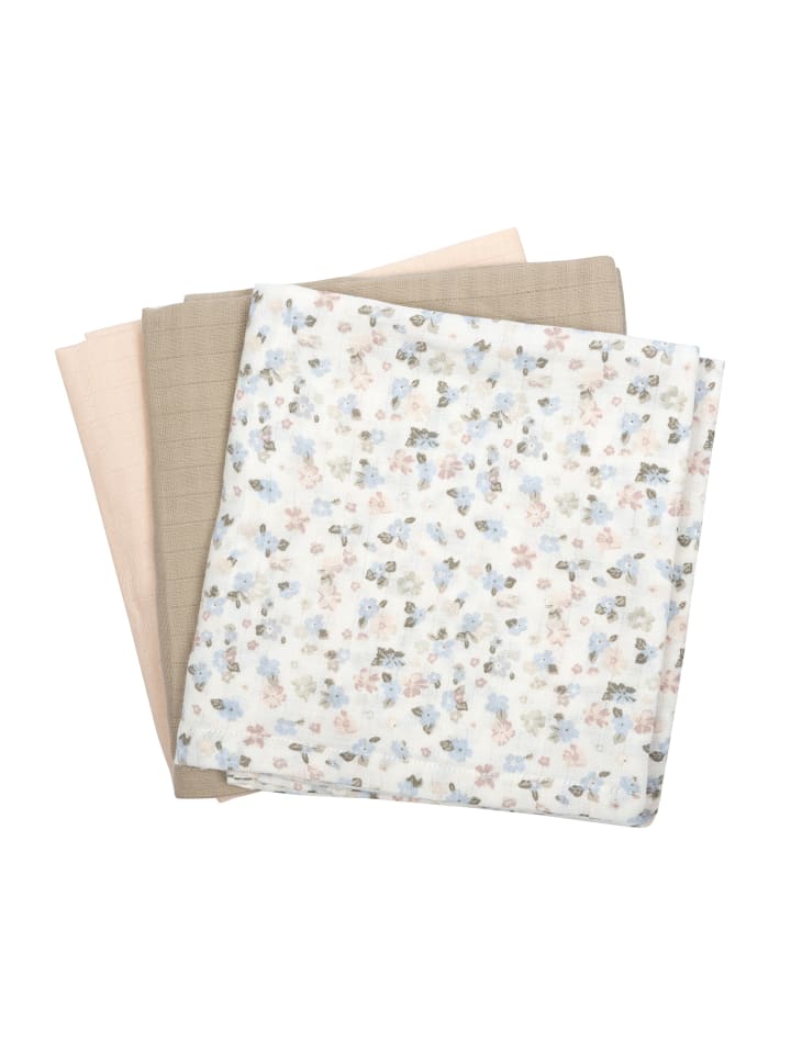 müsli Pucktuch 3er-Pack in cream/ Peony/ Jasmin blue günstig kaufen 75 x 75 cm