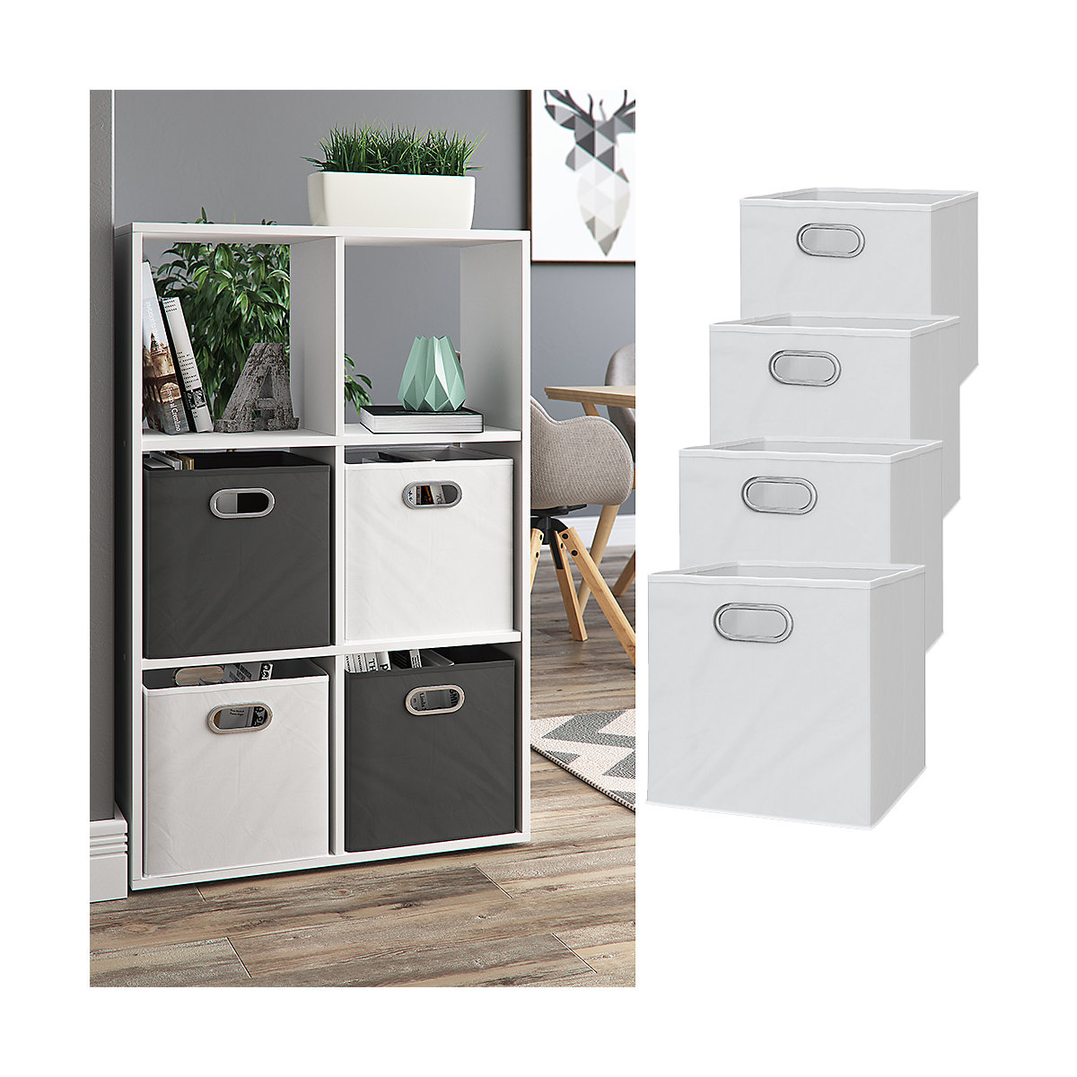 Faltbox 4er Set Weiß