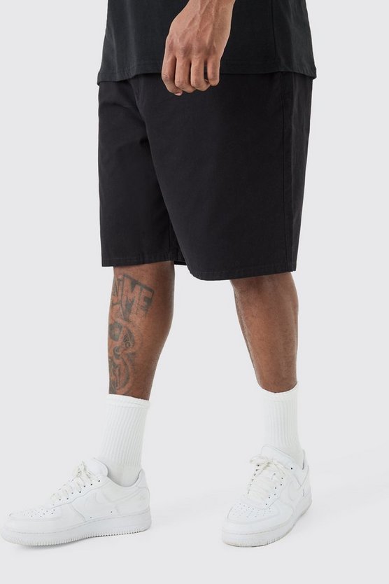Plus lockere Shorts in Schwarz