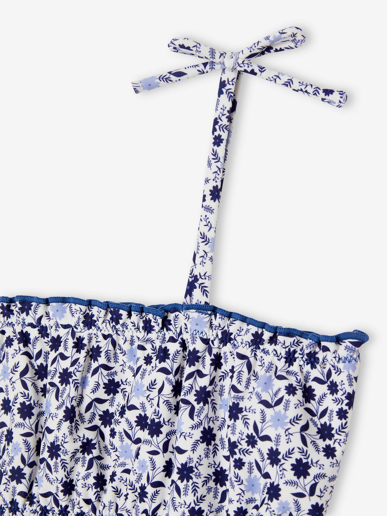 Maillot de bain 2 pièces fleurifille bleu