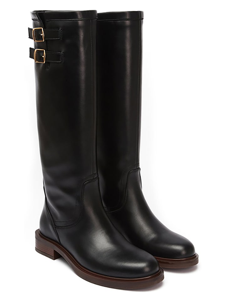 British Passport Leder-Stiefel in Schwarz günstig kaufen