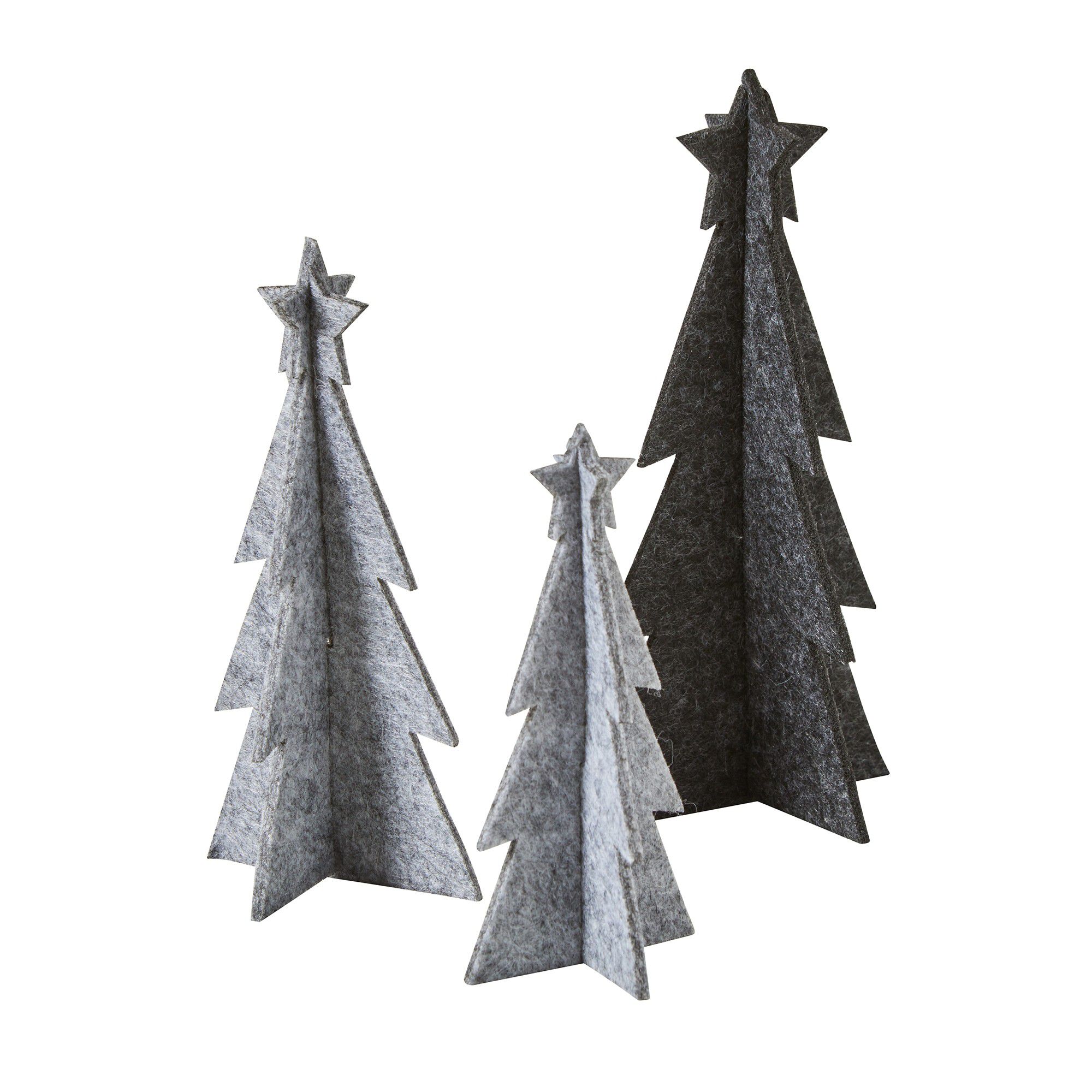 Lot de 3 sapins en feutrine