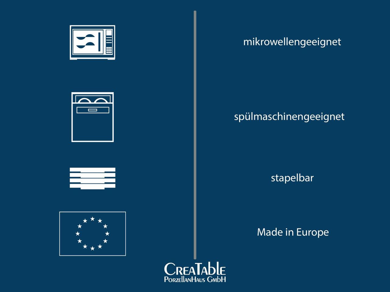 CreaTable Gourmet Rot, 4-teiliges Geschirrset, Pastateller aus Porzellan