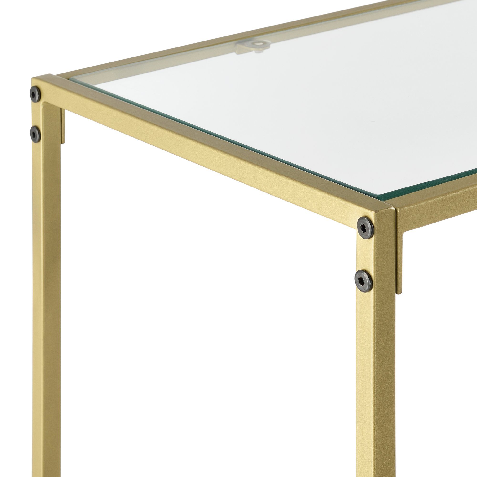 en.casa Konsolentisch, Alajärvi Flurtisch Beistelltisch Wandtisch 100x35x80cm Gold