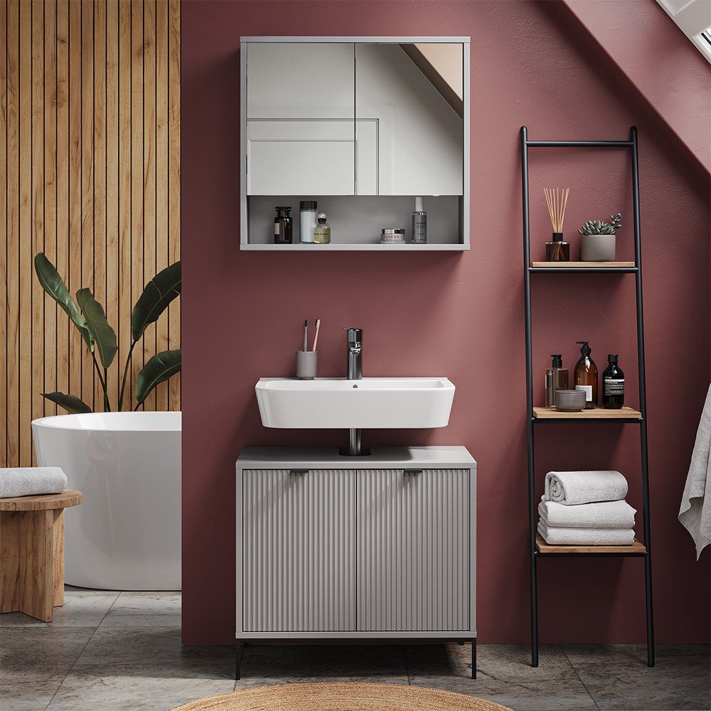 Vicco Waschbeckenunterschrank Badezimmerschrank ELIZA Grau