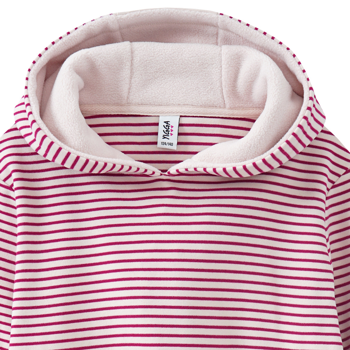 Mädchen Fleece-Hoodie gestreift