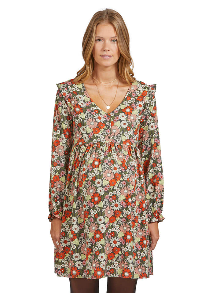 vertbaudet Kleid in Khaki/ Bunt günstig kaufen
