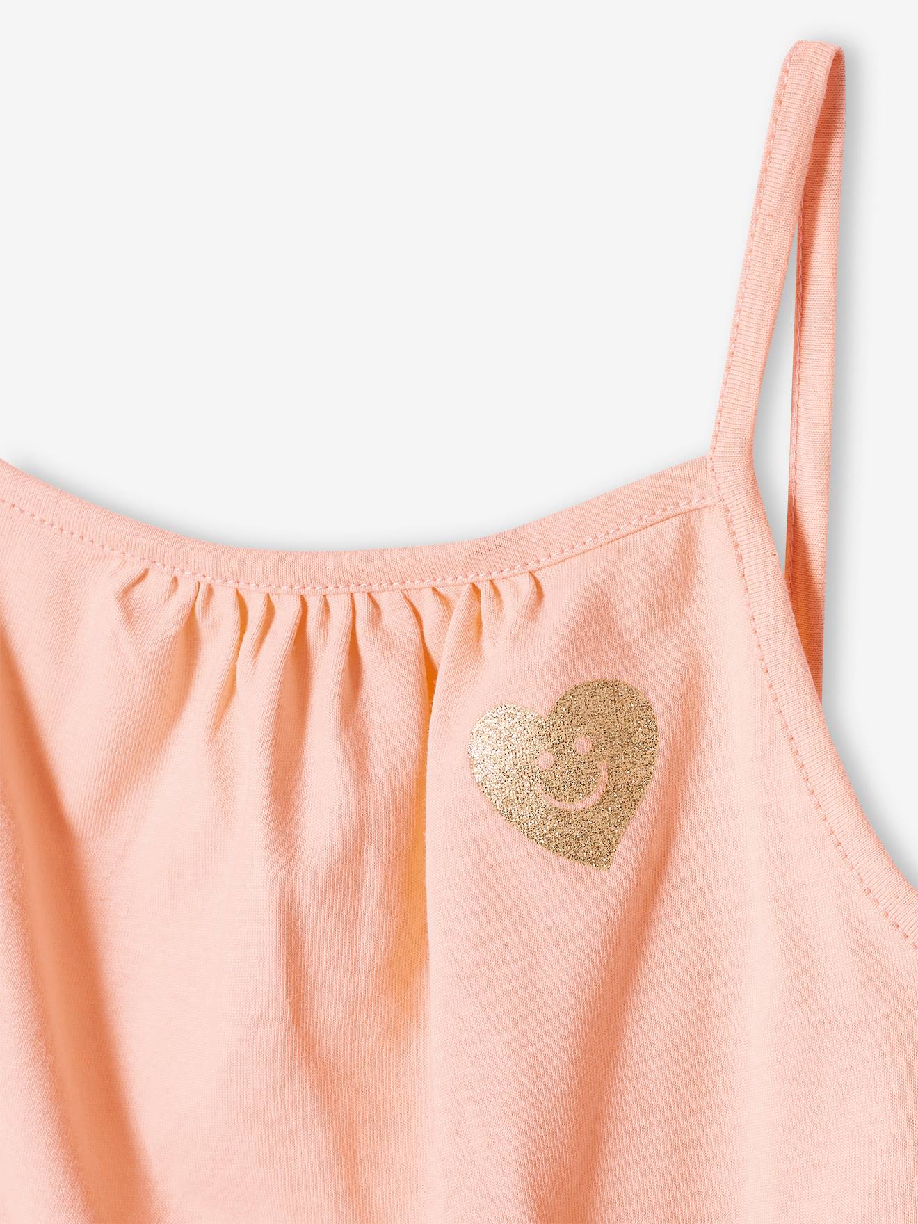 Lot de 3 débardeurs Basics à fines bretelles fille framboise