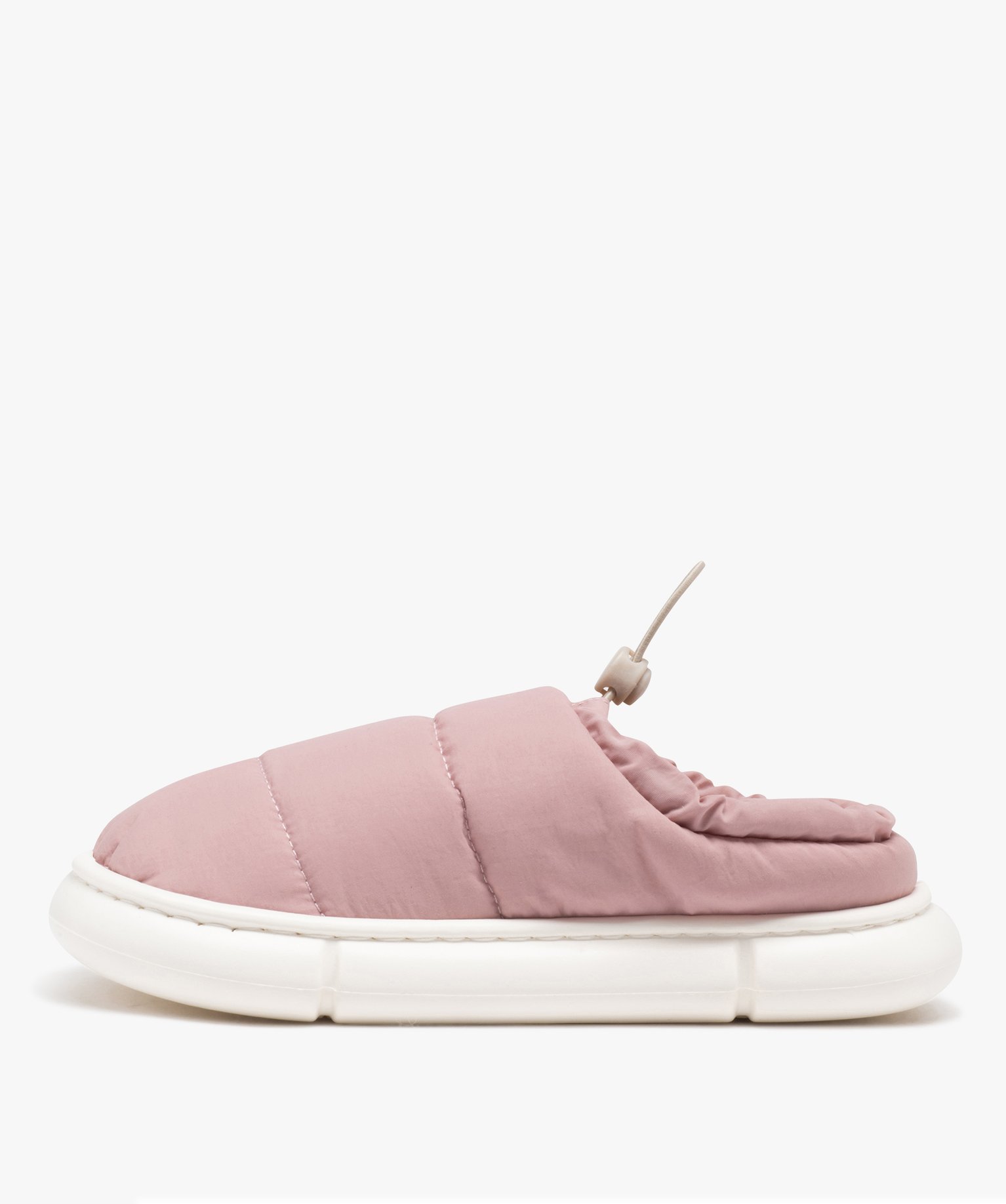 Chaussons femme mules unies parachute à effet matelassé et... rose | GEMO