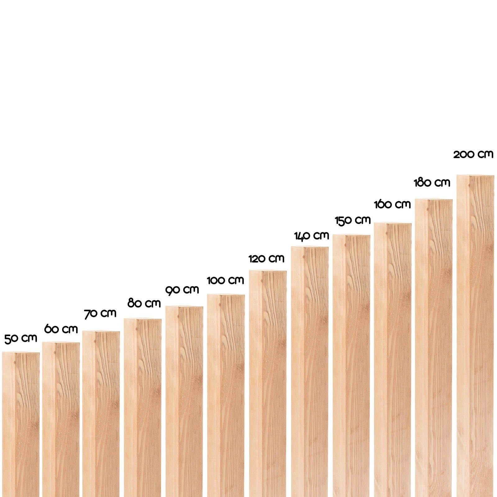BooGardi Zaunpfosten Holzpfosten imprägniert KDI, (7x7x70cm · Vierkantpfosten), Größenwahl Kantholz Holzbalken 7x7 9x9 Bauholz