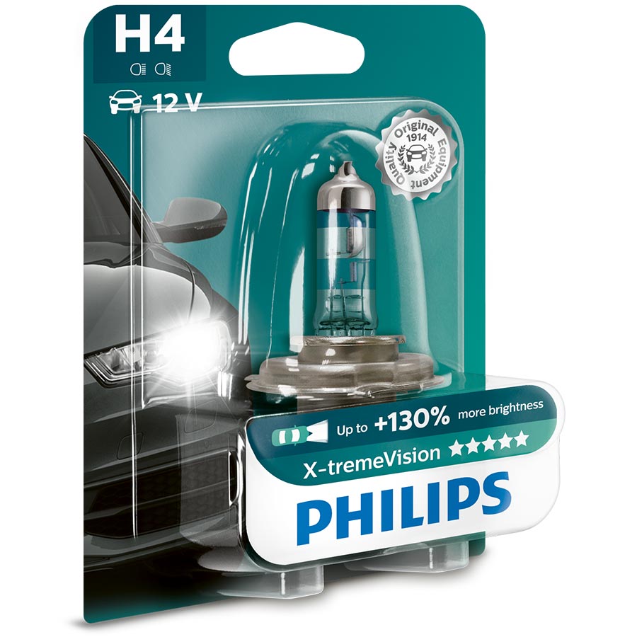 Philips X-tremeVision +130% H4 Glühlampe, 1 Stück  - ATU