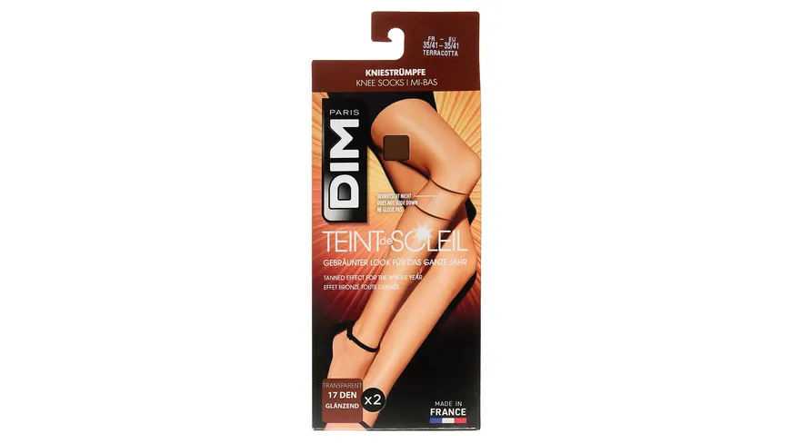 DIM Damen Kniestrümpfe Teint De Soleil 17 DEN terracotta