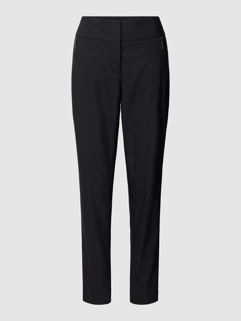 Stoffhose mit Reißverschlusstaschen in schwarz