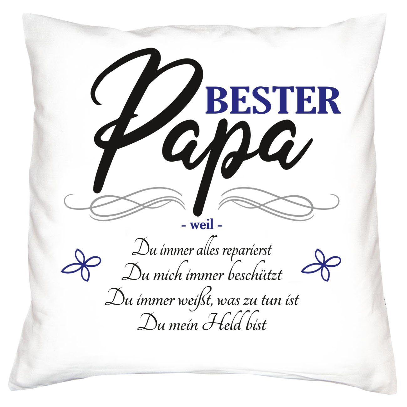 Soreso® Dekokissen Geschenk Set Mama Papa Weihnachten 2 Kissen Eltern Weihnachtsgeschenk, Geschenk-Set