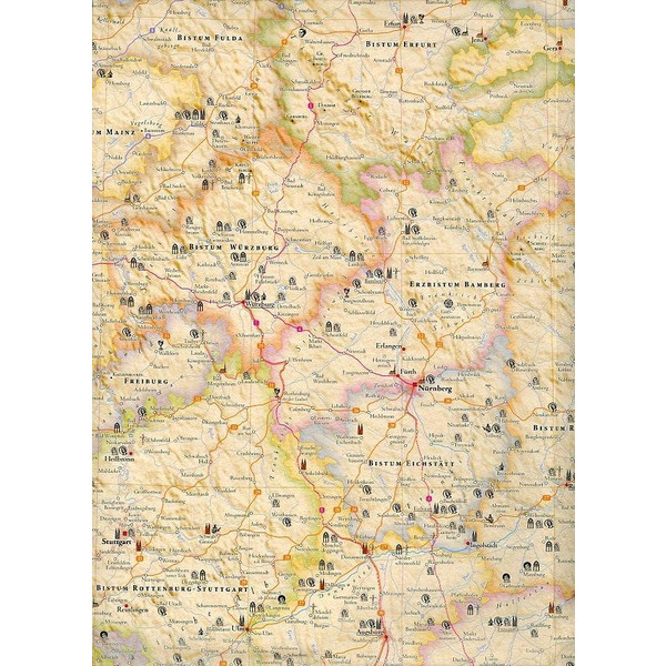 Pilgern in Deutschland - Wanderkarte