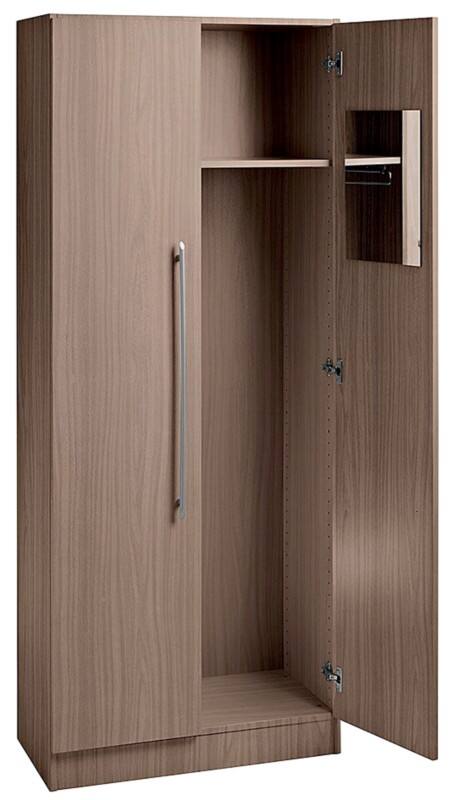 Hammerbacher Matrix Garderobenschrank Melaminharzbeschichtete Spanplatte 1 Fachboden Abschließbar 800 x 420 x 2.004 mm Walnuss Braun