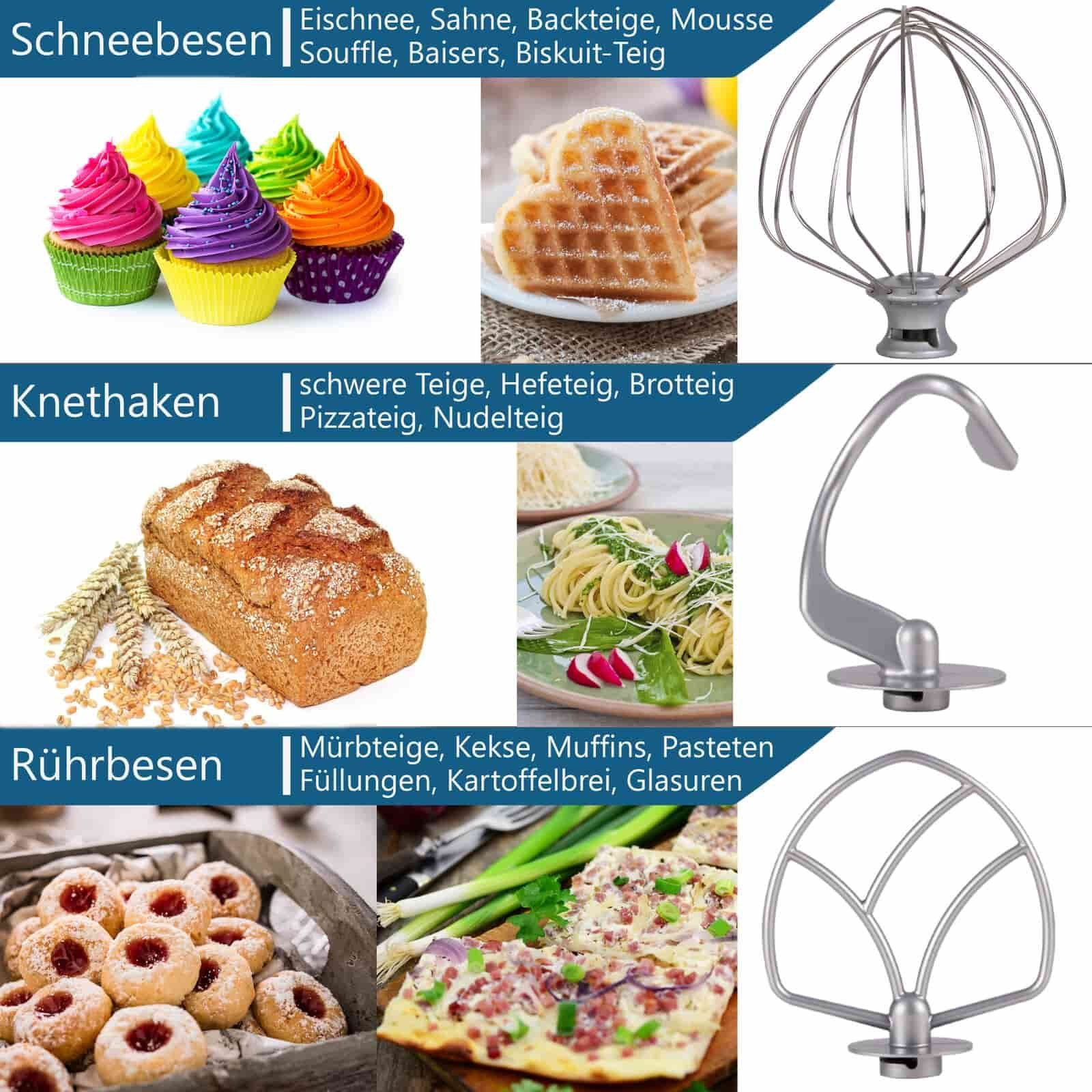 BEM Küchenmaschine Alex, 1800 W, 5 l Schüssel, inkl. umfangreiches Zubehör