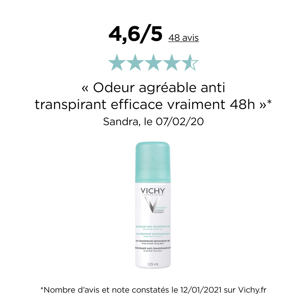 Vichy Déodorant anti-transpirant 48h - Aerosol Déodorant